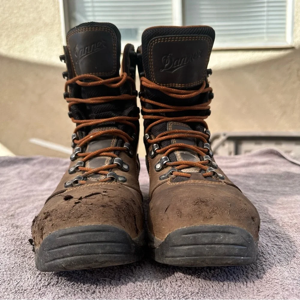 Danner Vicious 8” Brown Composite Toe NMT Gore-Tex Work Boots Size 9.5